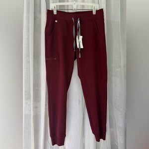Figs Zamora 2.0 Women's Burgundy Jogger Scrub Pants
